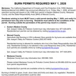 California Department of Forestry and Fire Protection Madera-Mariposa-Merced Unit Announces Burn Permits Required Beginning May 1, 2026