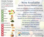 Senior Farmers’ Market Nutrition Program Cards Offered for Eligible Residents Aged 60+ at the Mariposa Senior Center