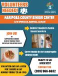 Mariposa County Senior Meals Program Needs Volunteers to Help Deliver and Serve Meals
