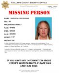 Tuolumne County Sheriff Seeks Public’s Help Locating At-Risk Missing Modesto Woman Lydia Suzanne Vanolden