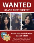 Clovis Police Seek Public’s Help IDing Suspect Wanted for Felony Grand Theft