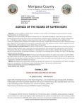 Mariposa County Board of Supervisors Meeting Agenda for Tuesday, October 6, 2026, Agenda Items Include: Public Hearing; Consider Applicants for Appointment to Fill the Unexpired Term of the District Attorney