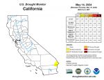 California and National Drought Summary for May 14, 2024, 10 Day Weather Outlook, and California Drought Statistics