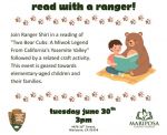 Mariposa Library Hosts Ranger Shiri Reading of “Two Bear Cubs: A Miwok Legend from California's Yosemite Valley” on June 30, 2026