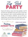 Mariposa Library Hosts Zip Book Program Party on Friday, August 14, 2026