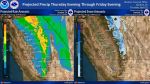Weather Service Central California Projected Precipitation Totals for Thursday Evening Through Friday Evening (April 26) Weather System Has Yosemite Valley With Up to Half Inch of Rain