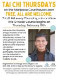 Free 12-Week Tai Chi Course at the Mariposa Library with Instructor Ken Kinoshita Begins on Thursday, February 19, 2026