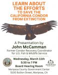 Mariposa Library Announces Presentation on Efforts to Save the California Condor from Extinction on Wednesday, March 11, 2026