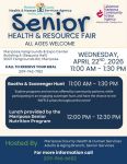 Senior Health & Resource Fair to be Held at Mariposa Senior Center on Wednesday, April 22, 2026