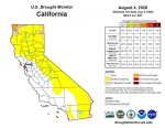 California and National Drought Summary for August 4, 2026, 10 Day Weather Outlook, and California Drought Statistics: 65% of State Abnormally Dry, a 0% Increase Week-Over-Week