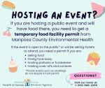 Mariposa County Temporary Food Facility Permits are Needed When Hosting a Public Event
