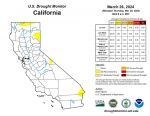 California and National Drought Summary for March 26, 2024, 10 Day Weather Outlook, and California Drought Statistics