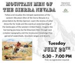 Mariposa Library Hosts Mountain Men of the Sierra Nevada Presentation by Shirley Spencer on Tuesday, July 28, 2026