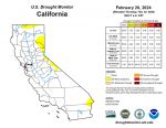 California and National Drought Summary for February 20, 2024, 10 Day Weather Outlook, and California Drought Statistics