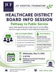 Join John C. Fremont Hospital Foundation for Healthcare District Board Info. Session: Pathway to Public Service on May 13, 2026