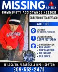 Modesto Police Seek Public’s Help Locating At-Risk Missing 89-Year-Old Gilberto Ortega Hertado, Last Seen Near El Paso Avenue