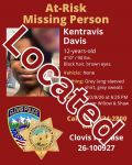 Clovis Police Seek Public’s Help Locating At-Risk Missing 12-Year-Old Boy, Last Seen Near Shaw and Willow