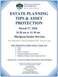 Estate Planning Tips & Asset Protection Presentation to be Offered at the Mariposa Senior Center on Friday, March 27, 2026