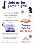 Mariposa Library Hosts Free Game Night on Tuesday, July 7, 2026