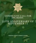 Mariposa County Sheriff's Office Issues Community Call for Speakers at the 25th Anniversary of 9/11 Event